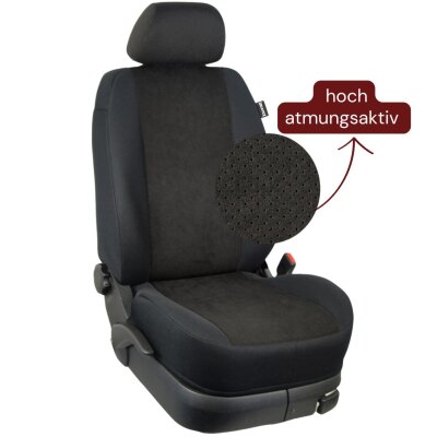 *Mercedes Marco Polo Activity (W447) Maßgefertigter Rücksitzbezug für Dreierbank mit Bettfunktion im Design Stoff Alcantra-AIR / Stoff schwarz, Art.Nr.: 9546