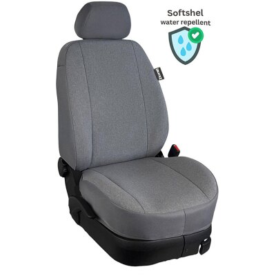 Wohnmobil Ford Transit Big Nugget / Westfalia , ab Bj. 2020 - / Maßangefertigter Rücksitzbezug Zweierbank :: 317. Stoff Softshel-grau / Stoff Softshel-grau / Stoff grau