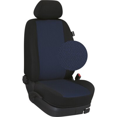 VW Touran Facelift, Bj. 2010 - 2015 / Maßangefertigtes Komplettset 5-Sitzer :: 108. Stoff Nizza-blau / Stoff schwarz