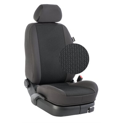 *Seat Alhambra, ab Bj. 2010 - , Maßangefertigte Vordersitzbezüge für Sportsitze im Design Stoff Kutamo / Stoff anthrazit, Art.Nr.: 9568
