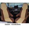 Maßangefertigte Vordersitzbezüge für Wohnmobil mit Agutisitze Deluxe (mit Gurthalter)
